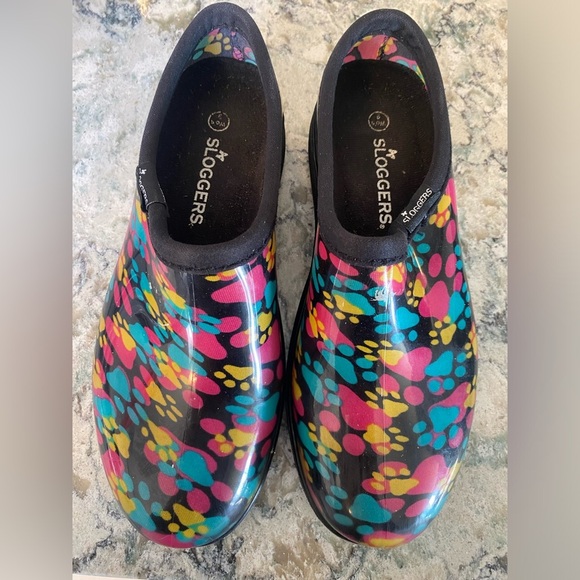 Sloggers waterproof garden shoes- paw prints women’s SZ 9 - Picture 1 of 6